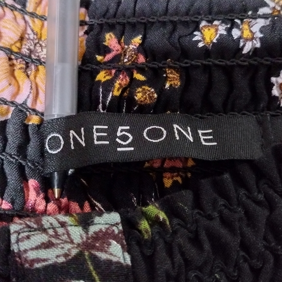 One 5 One Margery Floral Wide Leg Pant Women's L Multicolor Artsy Retro Boho - Picture 9 of 11